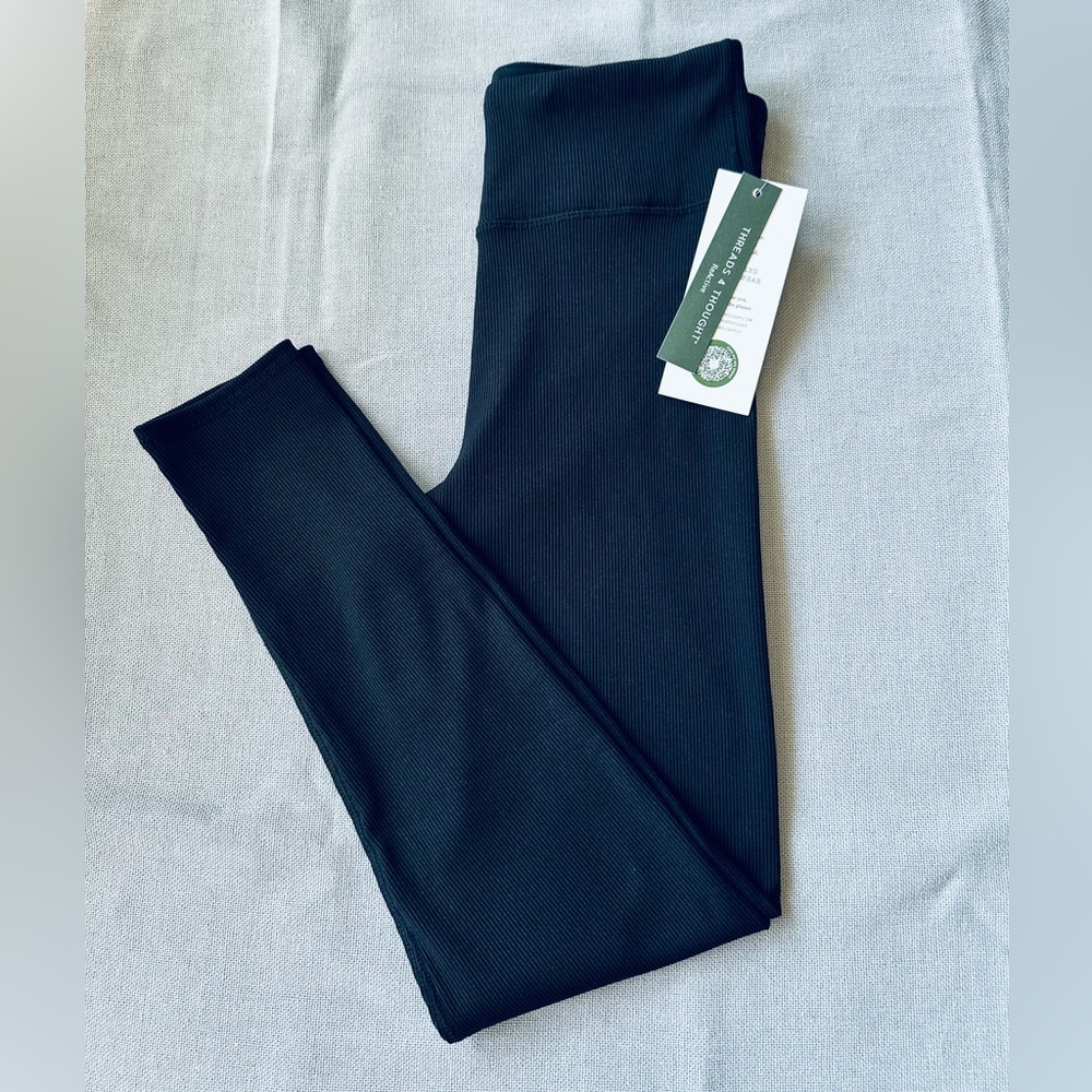 Women’s Threads 4 Thought Ribbed Black Leggings New